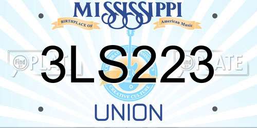 3LS223 Mississippi License Plate