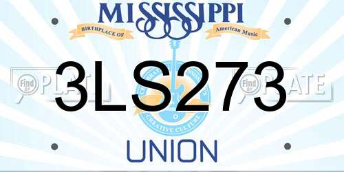 3LS273 Mississippi License Plate