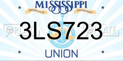 3LS723 Mississippi License Plate