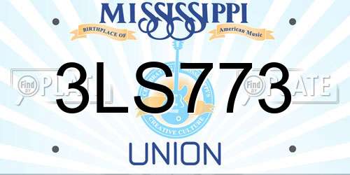 3LS773 Mississippi License Plate