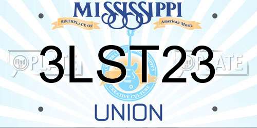 3LST23 Mississippi License Plate