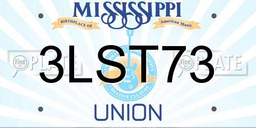 3LST73 Mississippi License Plate