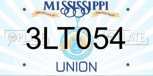 3LT054 Mississippi License Plate