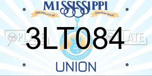 3LT084 Mississippi License Plate