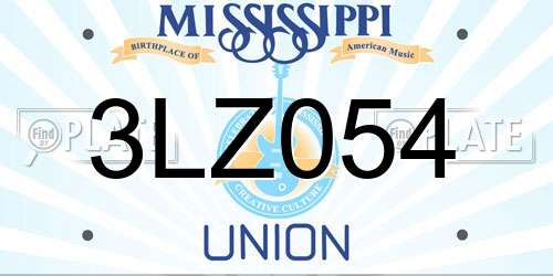 3LZ054 Mississippi License Plate