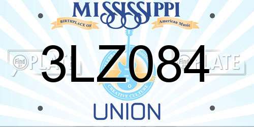 3LZ084 Mississippi License Plate