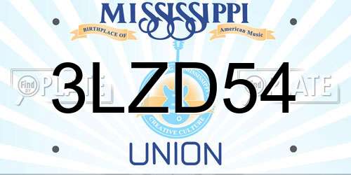3LZD54 Mississippi License Plate