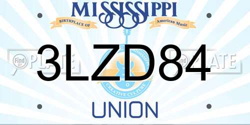 3LZD84 Mississippi License Plate