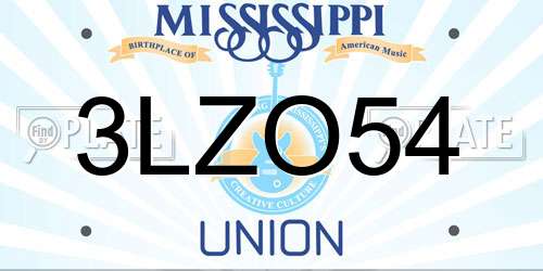3LZO54 Mississippi License Plate