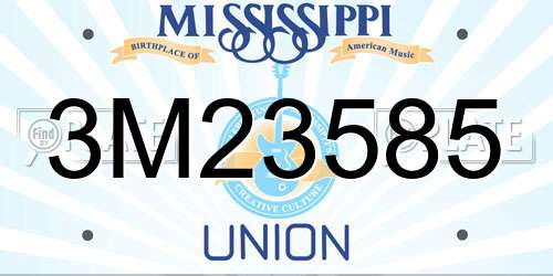 3M23585 Mississippi License Plate