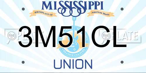 3M51CL Mississippi License Plate