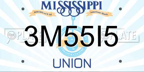 3M55I5 Mississippi License Plate