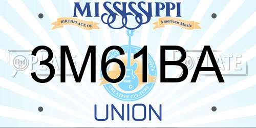 3M61BA Mississippi License Plate