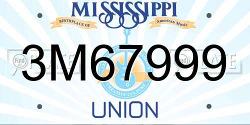 3M67999 Mississippi License Plate
