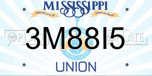 3M88I5 Mississippi License Plate