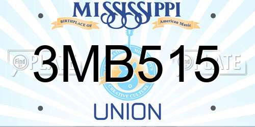 3MB515 Mississippi License Plate