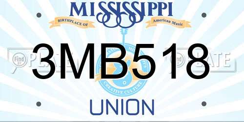 3MB518 Mississippi License Plate