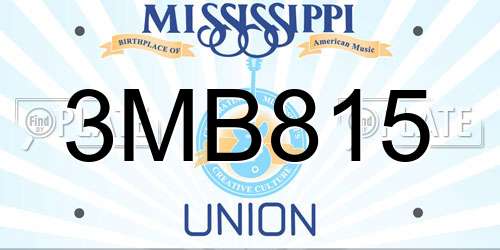 3MB815 Mississippi License Plate