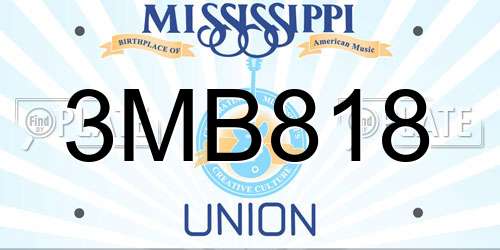 3MB818 Mississippi License Plate