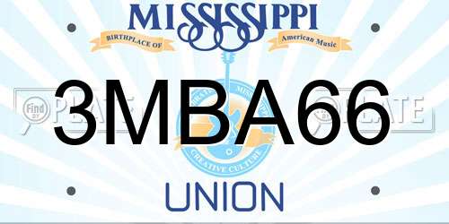 3MBA66 Mississippi License Plate
