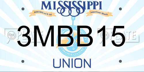 3MBB15 Mississippi License Plate