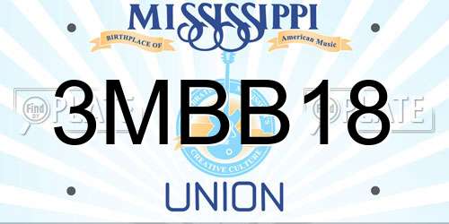 3MBB18 Mississippi License Plate
