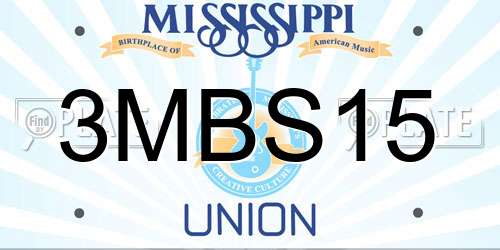 3MBS15 Mississippi License Plate