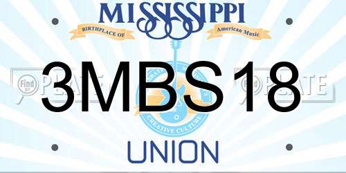 3MBS18 Mississippi License Plate