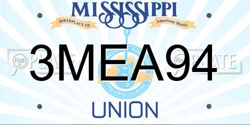 3MEA94 Mississippi License Plate