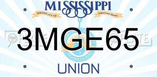 3MGE65 Mississippi License Plate