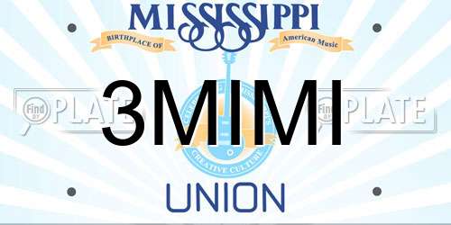 3MIMI Mississippi License Plate