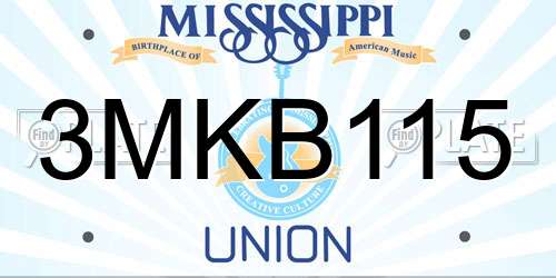 3MKB115 Mississippi License Plate