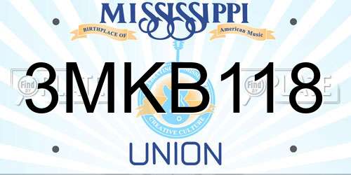 3MKB118 Mississippi License Plate