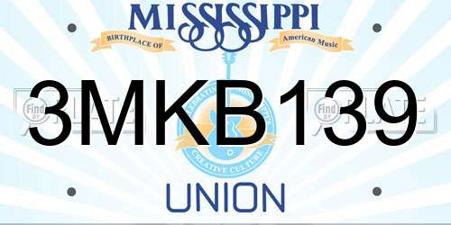 3MKB139 Mississippi License Plate