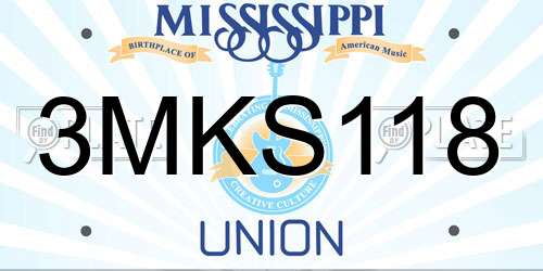 3MKS118 Mississippi License Plate