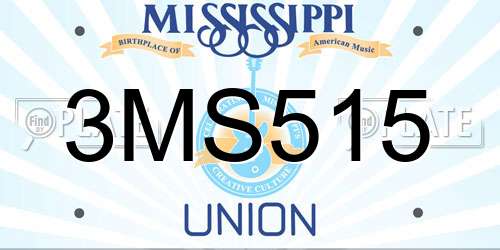 3MS515 Mississippi License Plate