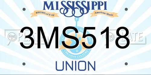 3MS518 Mississippi License Plate