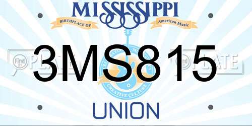 3MS815 Mississippi License Plate