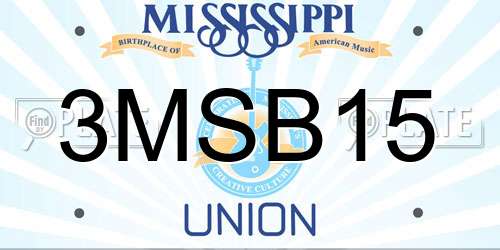 3MSB15 Mississippi License Plate