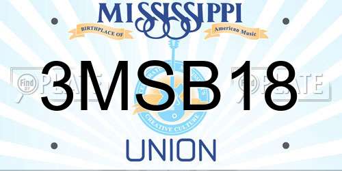 3MSB18 Mississippi License Plate