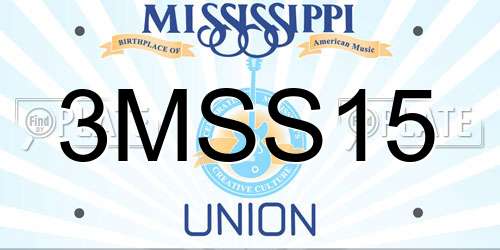 3MSS15 Mississippi License Plate