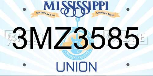 3MZ3585 Mississippi License Plate