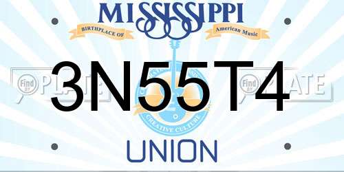 3N55T4 Mississippi License Plate