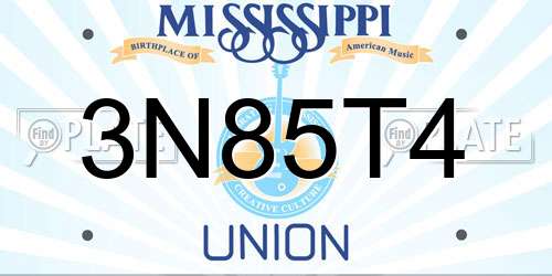 3N85T4 Mississippi License Plate
