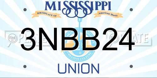 3NBB24 Mississippi License Plate