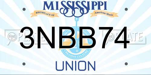 3NBB74 Mississippi License Plate