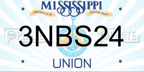 3NBS24 Mississippi License Plate