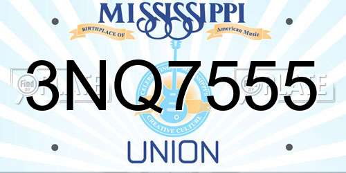 3NQ7555 Mississippi License Plate