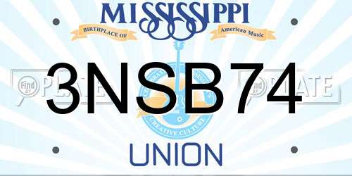 3NSB74 Mississippi License Plate