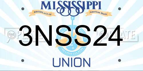 3NSS24 Mississippi License Plate